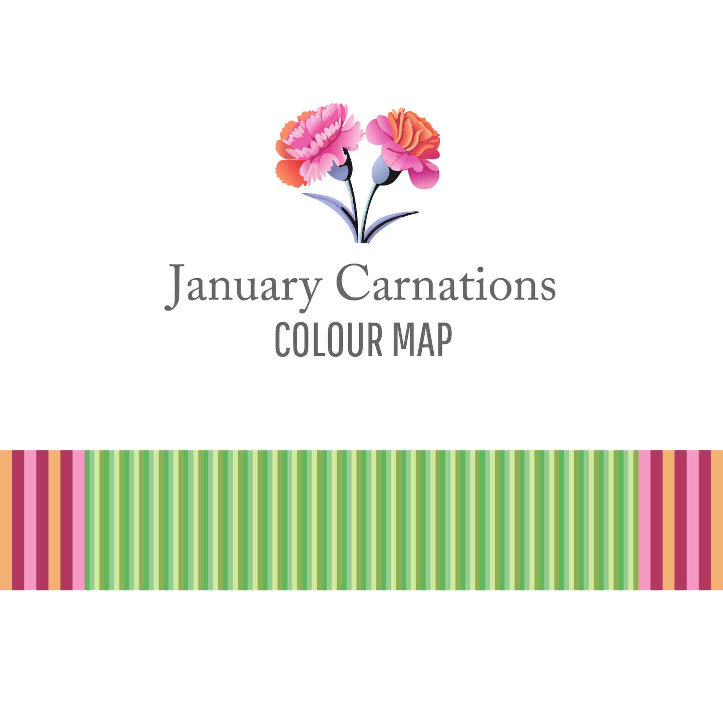 Carnations January birth month sock yarn gauge dye works knitting crochet colour map