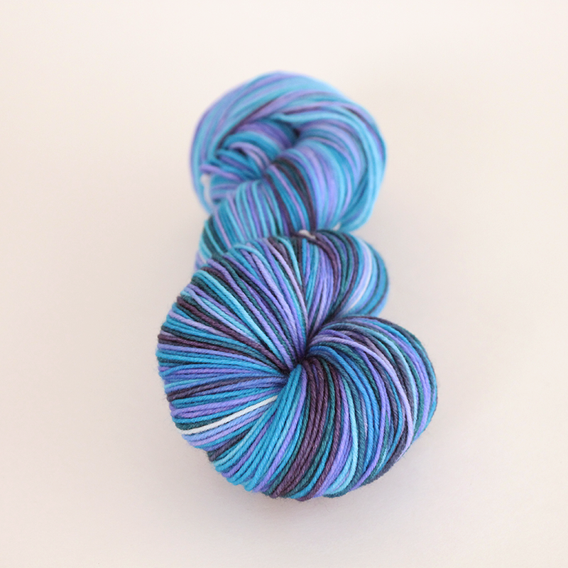 Purple Haze self-striping classic/sock yarn | Gauge