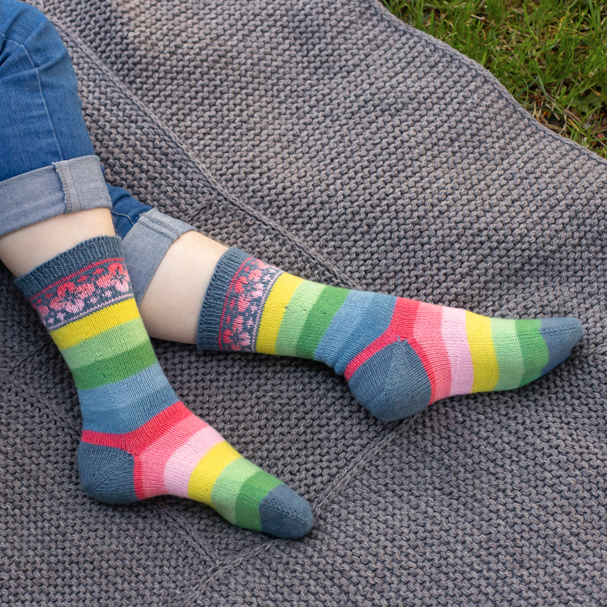 In Bloom Garden Wedding self striping knitting socks andrea rangel saxe point gauge dye works
