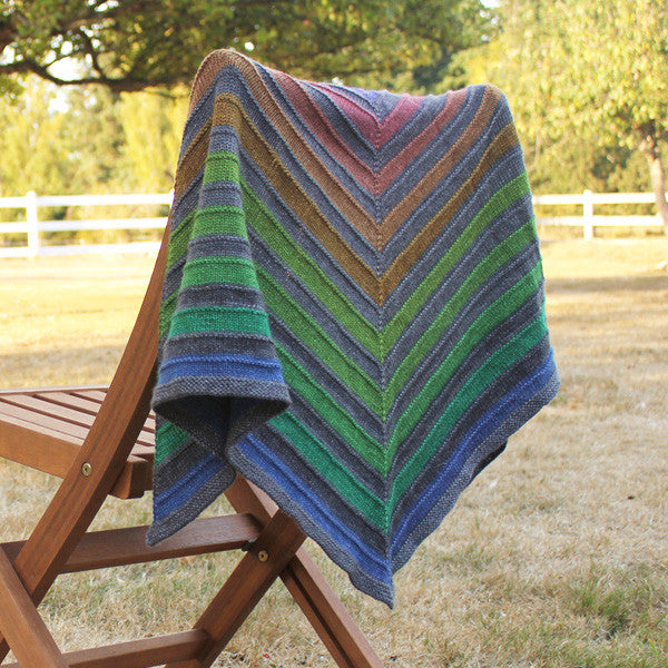 Shawl self-striping yarns