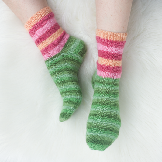 Carnations January birth month sock yarn gauge dye works knitting crochet