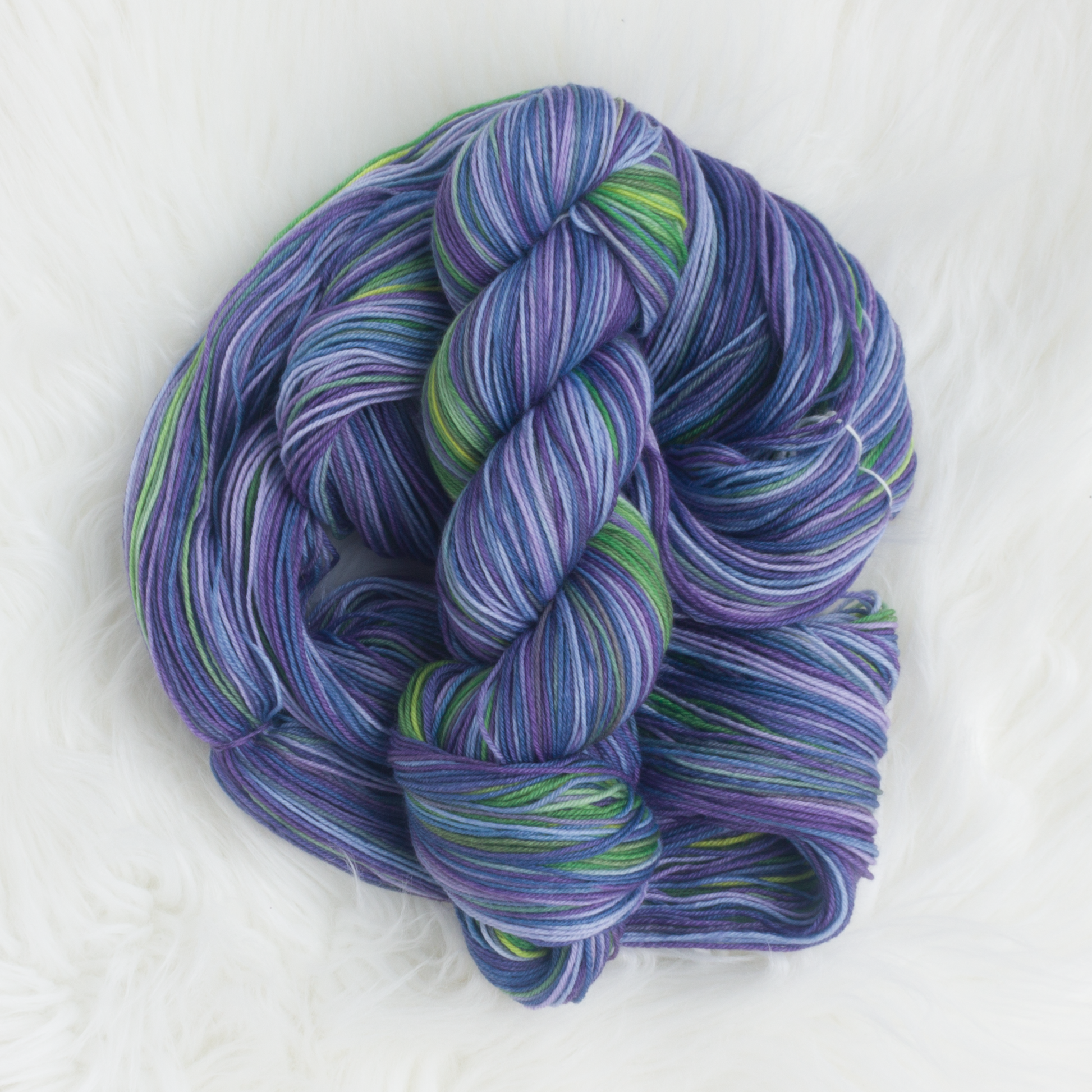 Violets February birth month sock yarn gauge dye works knitting crochet