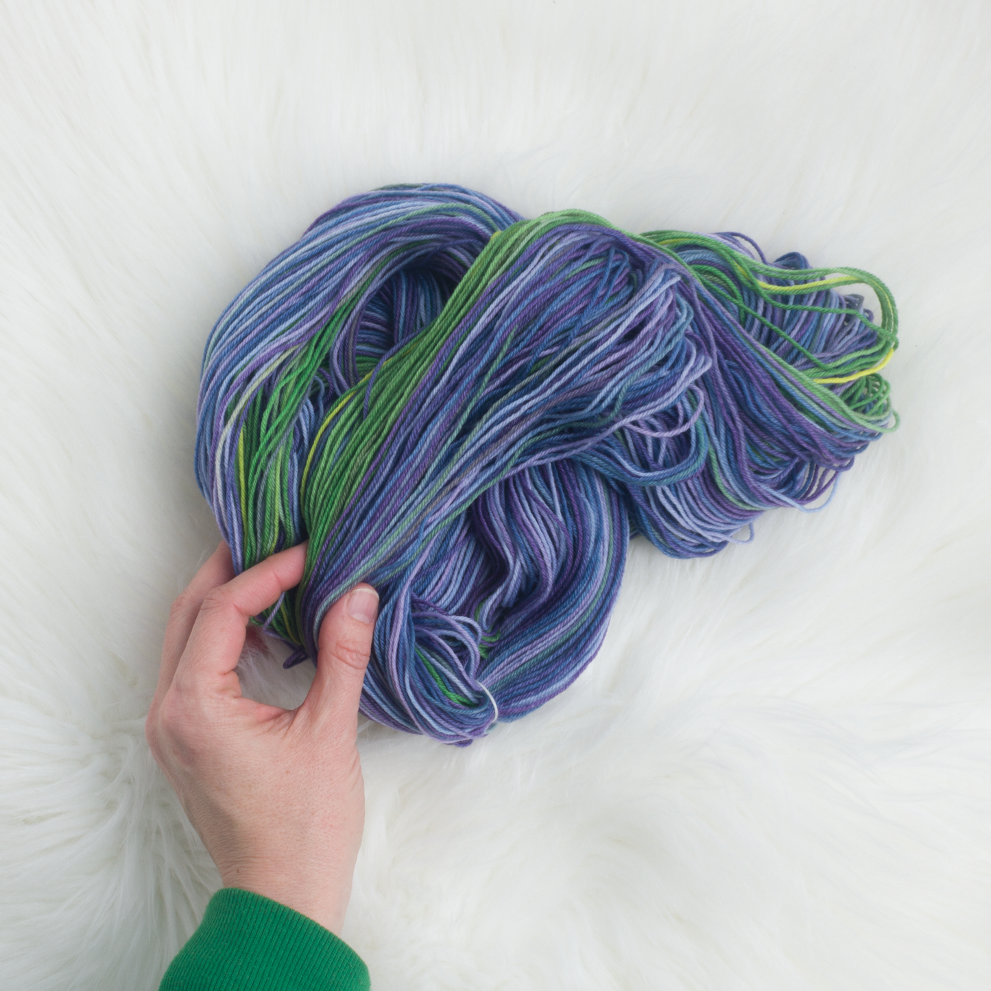 Violets February birth month sock yarn gauge dye works knitting crochet