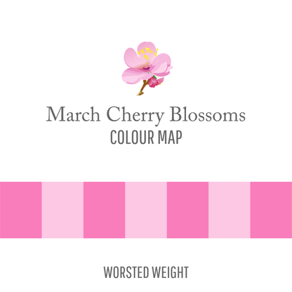 March Cherry Blossoms colour map worsted weight