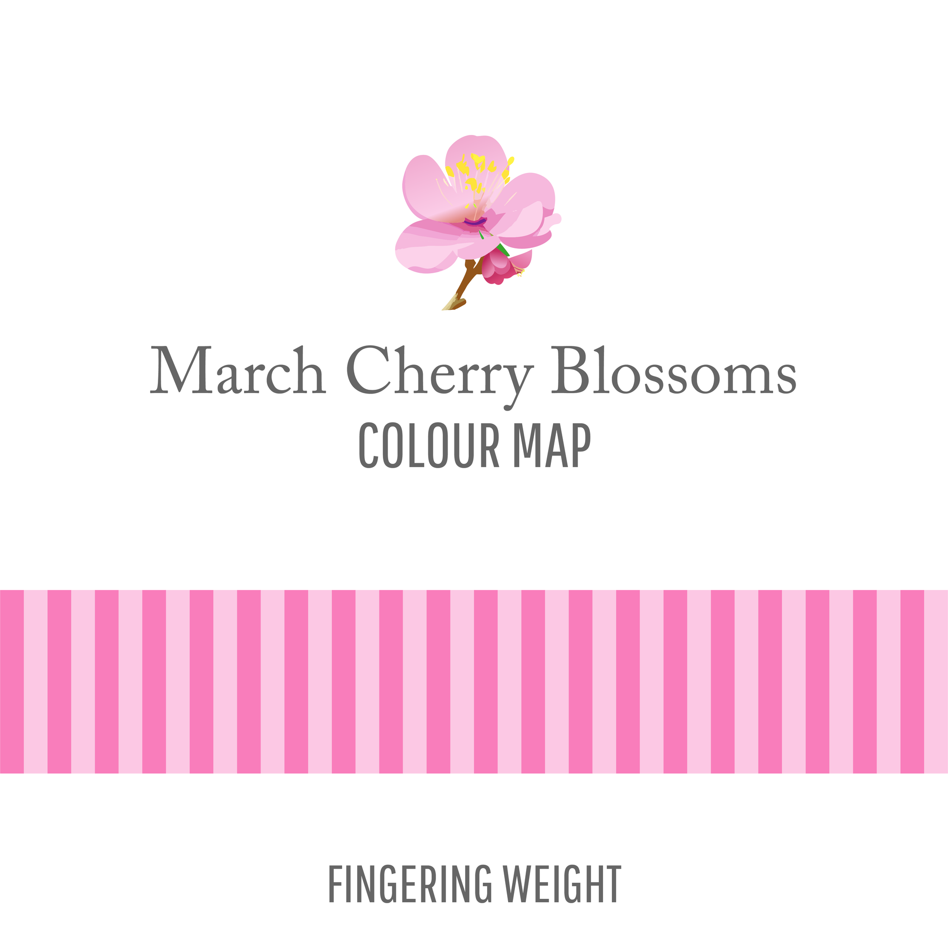 March CHerry Blossoms colour map fingering weight