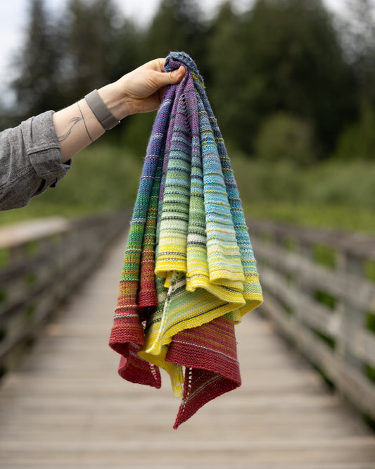 Our Rainbow Shawlette : August 2026 KAL