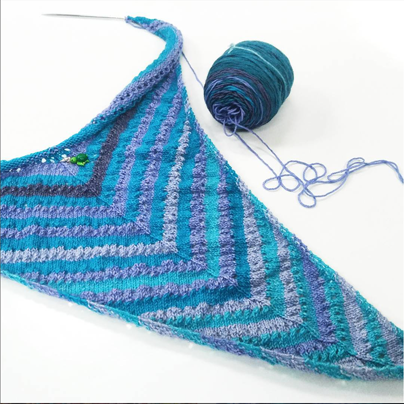 Purple Haze self-striping shawl yarn | Gauge