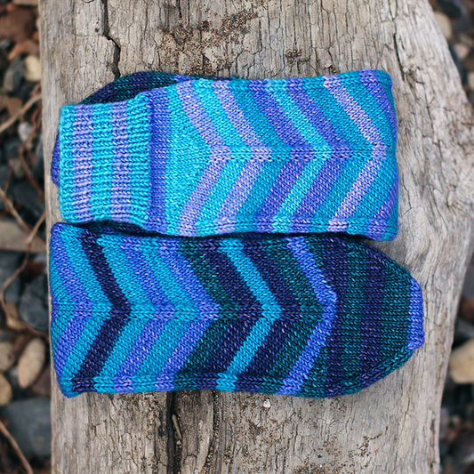 Purple Haze self-striping classic/sock yarn | Gauge