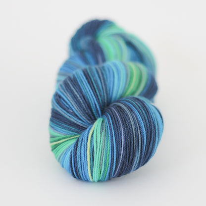 Azurite A SHAWL yarn green blue self striping fade gradient wool from Gauge Dye Works