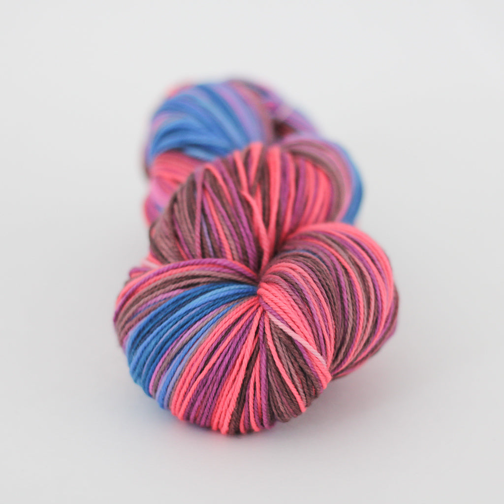 Azurite C SHAWL yarn blue pink purple self striping fade gradient wool from Gauge Dye Works 