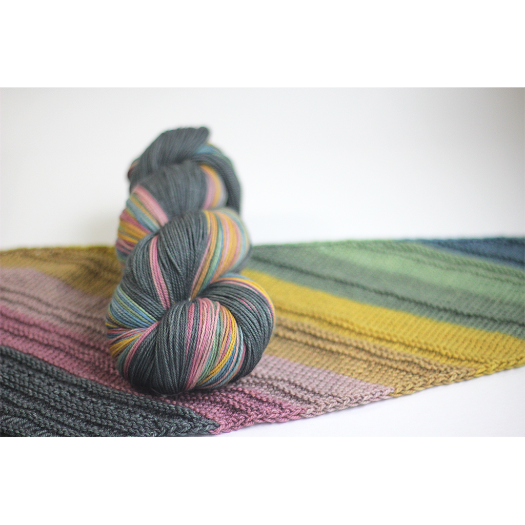 Whiskey in a Teacup | self-striping SHAWL yarn from Gauge Dye Works for hand knitting knitted shawls