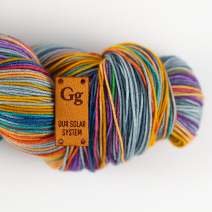 our solar system one way trip musselburgh hat gauge dye works self striping yarn wool knitting