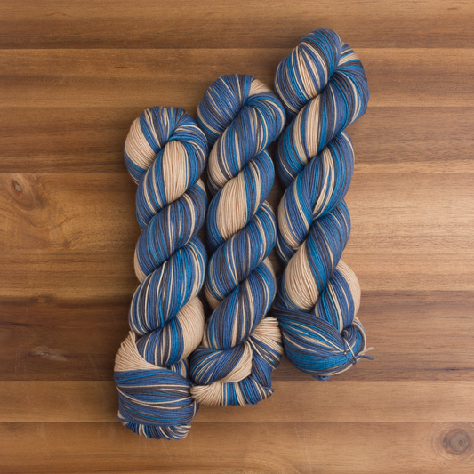 Self-striping yarn for clever knitters. – Gauge Dye Works