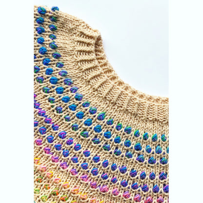 Santa Clara self-striping colour work yoke sweater. A collaboration between orangeknits, YOTH, and Gauge Dye Works.