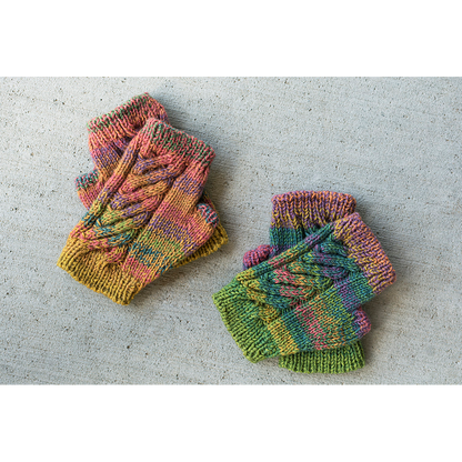 Double Rainbow Mitts | Yarn and pattern subscription club from Gauge Dye Works and Andrea Rangel